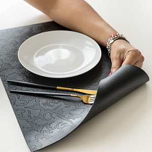 Салфетка сервировочная 45x30см LUCKY LUCKY прямоугольник черный искусственная кожа ПВХ 000000000001214128