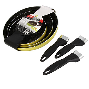 Набор сковород 3 предмета CALVE (16/20/24) антипригарные бакелитовая ручка 000000000001154177