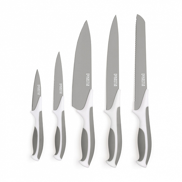 Нож для чистки овощей 8см DE'NASTIA серый нержавеющая сталь/пластик/термопластичная резина 000000000001211439