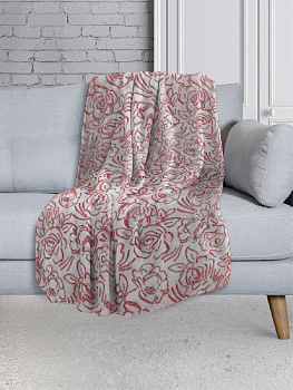 Плед LUCKY Поздравляю розы2 двуцвет. 150х200см 100%пэ красный T040113 000000000001189182