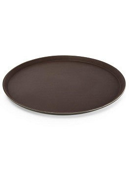 Поднос 45см круглый прорезиненный коричневый полипропилен/каучук 000000000001227959