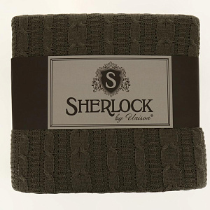Плед вязаный "Sherlock" 180х200 кофейный,100%акрил 000000000001178784