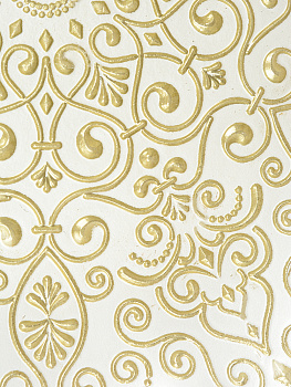 Блюдо сервировочное 40см GLASSCOM белое золото стекло 000000000001209497