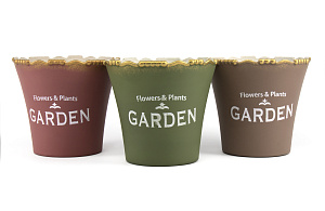 Кашпо 13,5х12,5см Vintage стакан рефленый микс пластик 000000000001216375