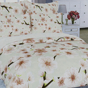 Комплект постельного белья Евро LUCKY Сакура пододеяльник215х220см простынь220х240см наволочки50х70см-2шт розовый поплин 100%хлопок 000000000001208106