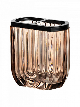 Стакан для зубных щеток 300мл 10x6x10,5см DE'NASTIA Barbara коричневый стекло/пластик 000000000001227003