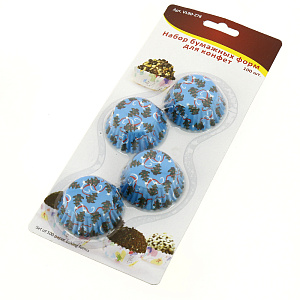 Набор форм для конфет бумажных  D5см H2см 100шт VL80-278.Изготовлено: гофрированная пергаментная бумага. 000000000001190152