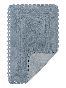 Коврик для ванной 60x100см DE'NASTIA Кружево голубой хлопок 100% 000000000001207086