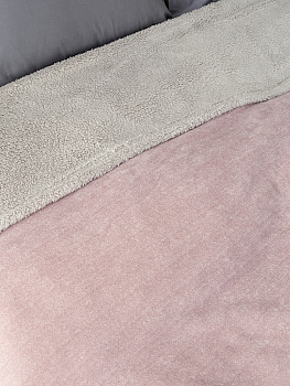 Плед 150x200см DE'NASTIA twinsoft сиреневый/серый шенилл/шерпа полиэстер 000000000001229830