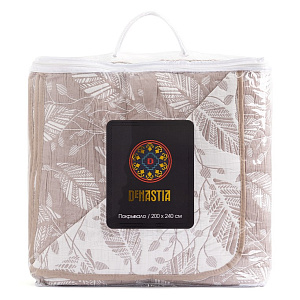 Покрывало 200x240см DE'NASTIA Тропики2 3слоя бежевое жаккард 55%хлопок 45%полиэстер 000000000001212609
