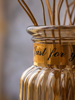 Ваза 22х8,5см Амбер с золотым горлышком стекло 000000000001209242