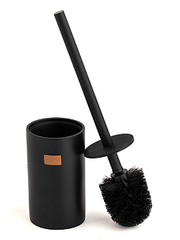 Щётка для унитаза с подставкой DE'NASTIA Джинсовая коллекция черный полирезина 000000000001214353