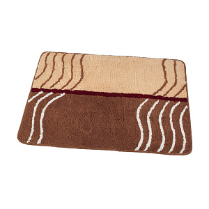 Коврик для ванной комнаты "Дюна-2" 60х90см.(ворс 1,2см), цвет коричневый. Материал: 100% полиакрил,не скользит, можно стирать в маши 000000000001195992