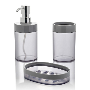 Мыльница 9x13x3см LUCKY серый пластик 000000000001218799