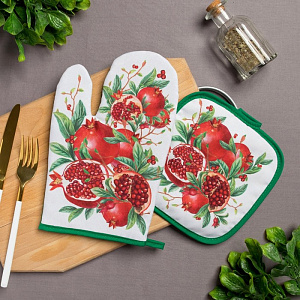 Варежка-прихватка "Гранат" 20х27см,35% х/л,65% п/э,ватин 250г/м2   3782847 000000000001185439