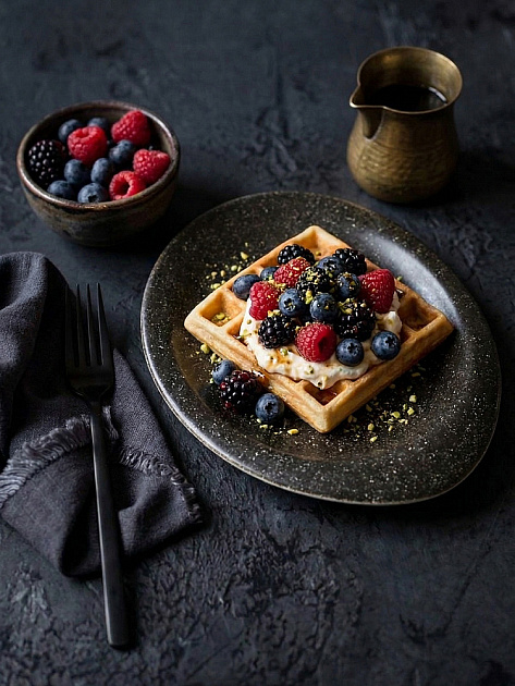 Блюдо овальное 20,5х9,8см DE'NASTIA Wabi графит керамика 000000000001231335