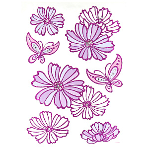 Стикеры со стразами Цветы Room Decoration, фиолетовый 000000000001127341