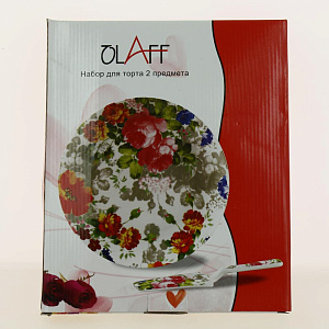 Набор для торта 2 предмета (блюдо 27см/лопатка) OLAFF Ваза с цветами фарфор 000000000001193911