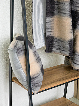 Плед 200x220см DE'NASTIA Клетка 2слоя коричневый/бежевый полиэстер 000000000001229900