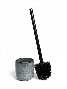 Щетка для унитаза DE'NASTIA reactive Deco с подставкой серый керамика/нержавеющая сталь 000000000001227001