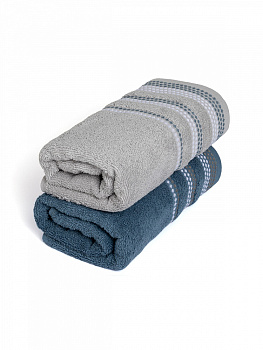 Набор махровых полотенец LUCKY 450gsm 50x90 (2шт) 100% Хлопок фиолетовый/белый D100403 000000000001227643