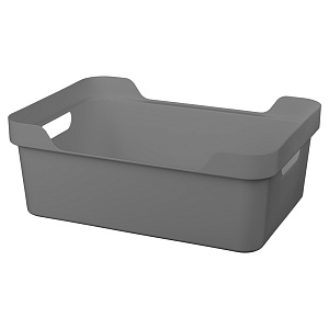 Ящик 38х27,6х14см 12л ECONOVA LUXE универсальный с крышкой серый пластик 000000000001206125
