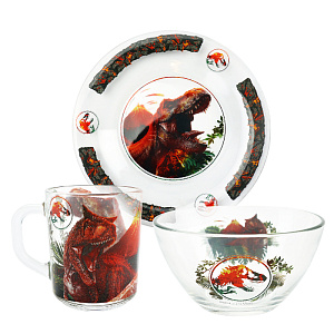 Набор детской посуды 3 предмета ND PLAY Мир Юрского периода Вулкан стекло 000000000001212270