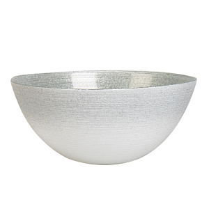 Салатник 15см GLASSCOM белый с серебром стекло 000000000001219711