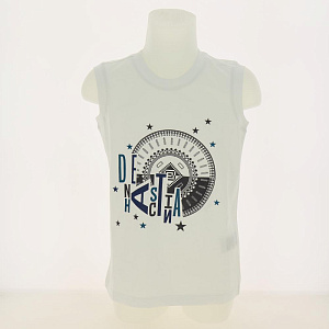 Майка для мальчика DE'NASTIA трикотаж 128 (7-8лет) белый 100%Хлопок I000126 000000000001178234