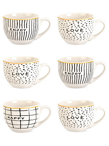 Набор кружек 6шт 250мл Геометрия в ассортименте керамика 000000000001228624