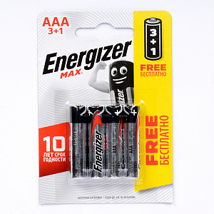 Батарейка  ENERGIZER MAX LR03 AAA (3+1)шт 000000000001159712