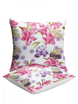 Комплект постельного белья БЯЗЬ 100%хб 2 спальный (2 наволочки70х70+1 пододеяльник200х215+1 простыня220х215) Агата розовая C020071 000000000001199402