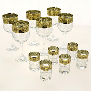 Набор 12 предметов ПРОМСИЗ Барокко (вино + водка) стекло 000000000001190663