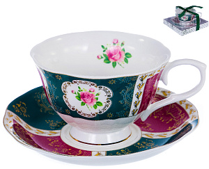 Чайная пара фарфор чашка 250мл/блюдце Маргарет подарочная упаковка Маркиза Balsford 122-05018 000000000001197845