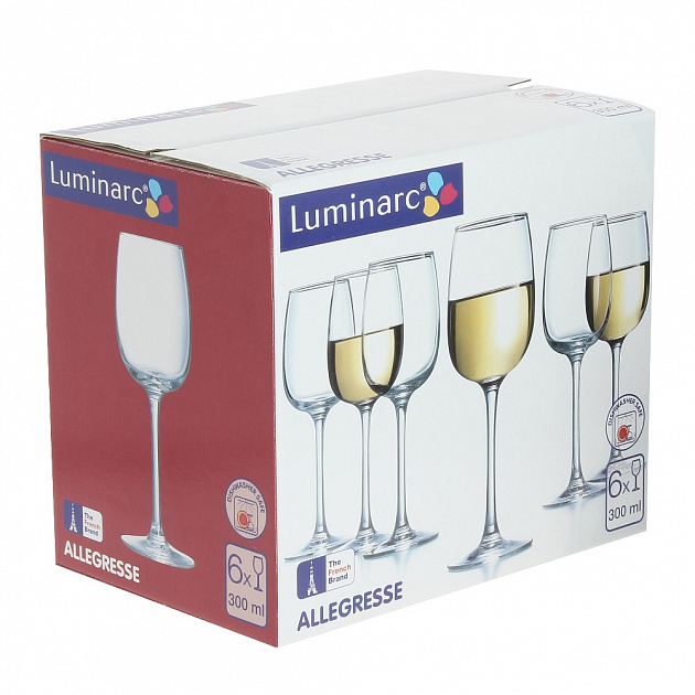 АЛЛЕГРЕС Набор фужеров для вина 6шт 300мл LUMINARC стекло J8164 000000000001116203