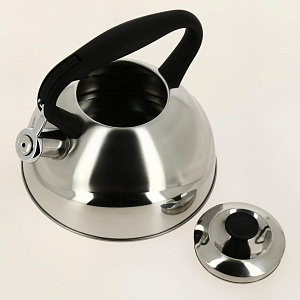 Чайник со свистком 3000мл GUTERWAHL нейлоновая ручка одинарное дно стенки корпуса 0,4мм дно 0,35мм подарочная упаковка нержавеющая сталь 126-18005 000000000001204045