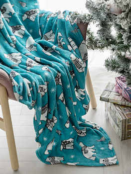 Плед 150x200см LUCKY Полярные мишки бирюзовый/белый полиэстер Плед 150x200см LUCKY Полярные мишки бирюзовый/белый полиэстер 000000000001214459