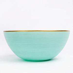 Салатник 21см GLASSCOM золотая кайма menthol стекло 000000000001213163