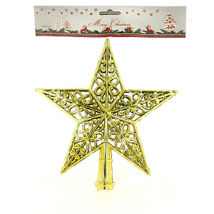 Верхушка для ёлки Звезда 20см золото R010561 000000000001191482
