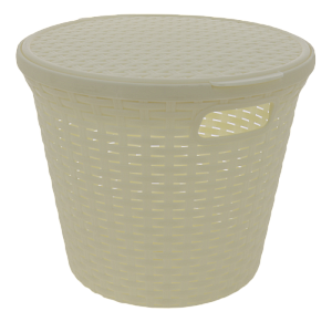 Корзина 15л артлайн круглая с крышкой пластик 4349600 000000000001092647