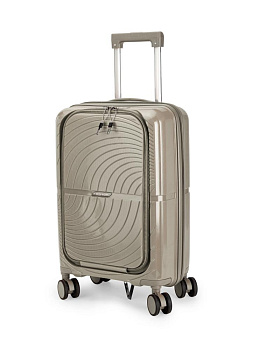 Чемодан на колесах S (36х22х55см) абстракция с дополнительным отделом бежевый PP 000000000001226561