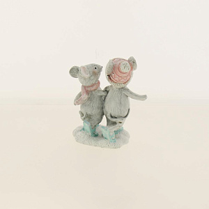 Декоративная фигурка Снежные Мышки из полирезины / 9,5х7х4,5см арт.80104 000000000001191340