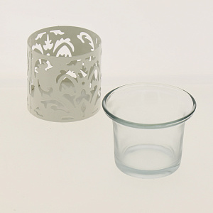 Подсвечник метал стекл ажур микс R000116 000000000001182146