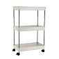 Этажерка 3-х ярусная 40х22х64см LUCKY на колесиках белый пластик