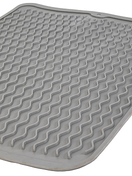 Коврик для сушки посуды 40х30см серый силикон 000000000001228336