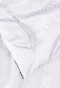 Пододеяльник 200х220см DE'NASTIA JQ меандр белый сатин хлопок-100% 000000000001215628