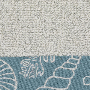 Полотенце 70х130см DE'NASTIA РАКУШКИ (новые) молочный/бирюзовый хлопок 000000000001208566