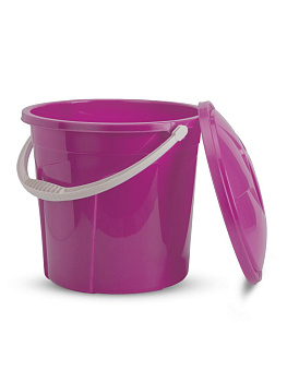 Ведро 10л с крышкой фуксия полиэтилен 000000000001227325