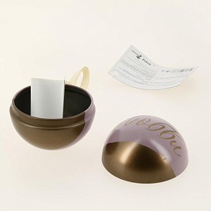 Новогоднее подвесное елочное украшение Шар европейский с новогодним пожеланием внутри (черный металл) 6,5х6,5х6,5см 81412 000000000001201747