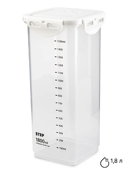 Контейнер для корма для животных 1,8л с клипсами с мерной шкалой полипропилен 000000000001229132